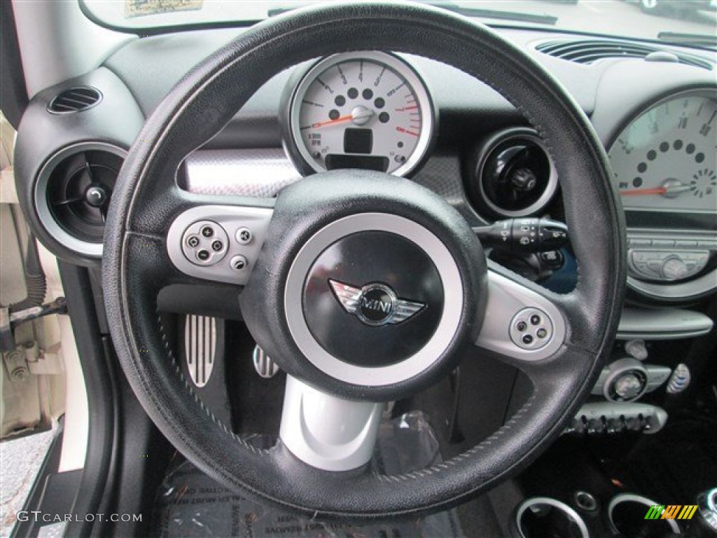 2007 Mini Cooper S Hardtop Pacific Blue/Carbon Black Steering Wheel Photo #80163182