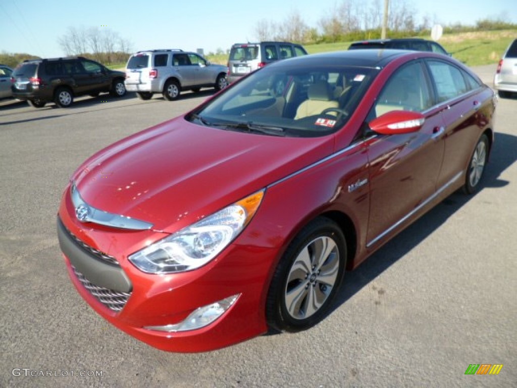 2013 Sonata Hybrid Limited - Venetian Red Pearl / Camel photo #2