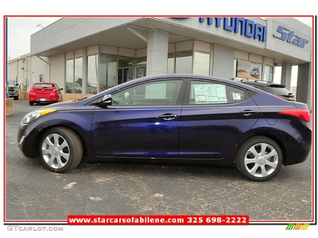 2013 Elantra Limited - Indigo Night / Beige photo #2