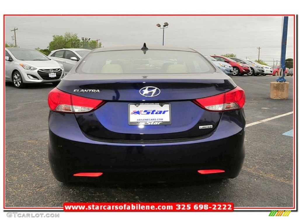 2013 Elantra Limited - Indigo Night / Beige photo #4
