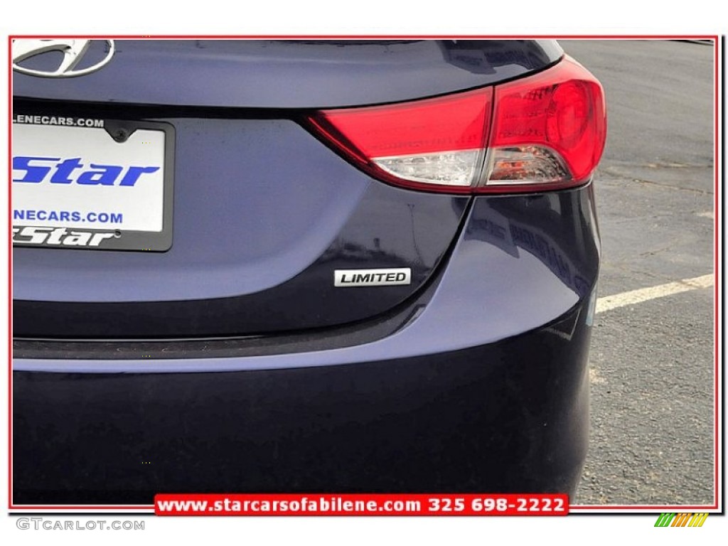 2013 Elantra Limited - Indigo Night / Beige photo #6