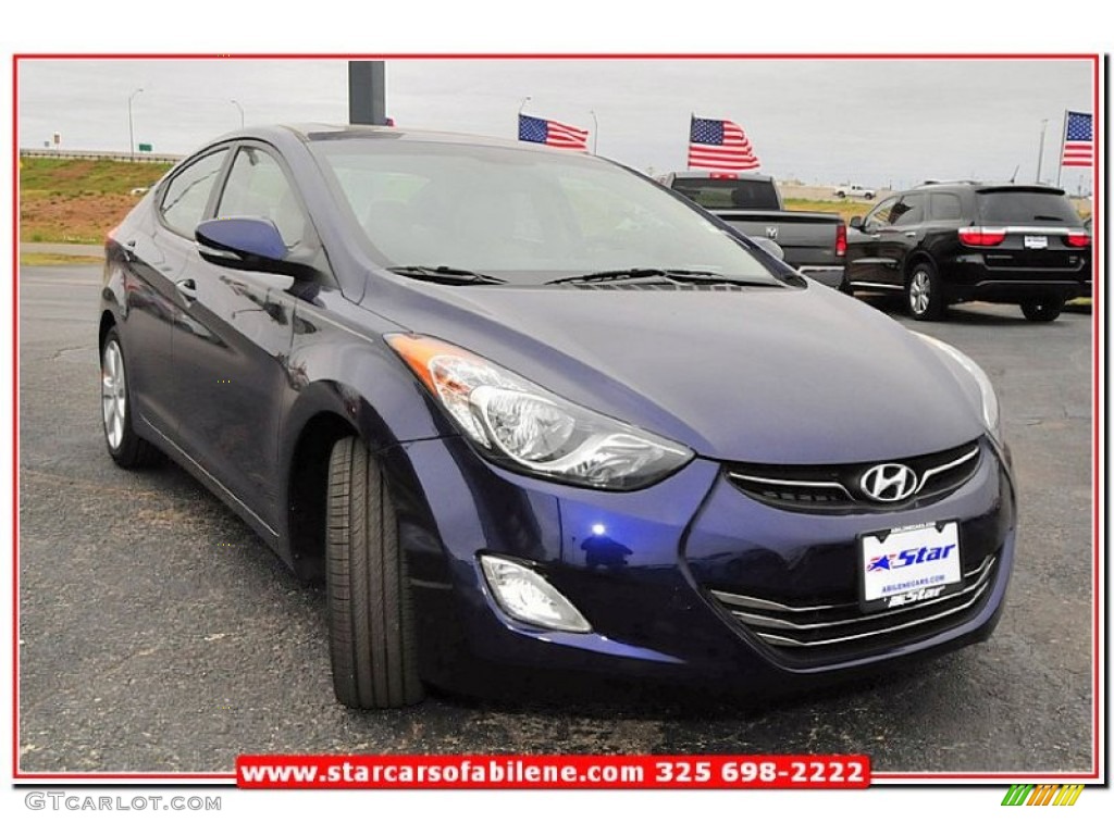2013 Elantra Limited - Indigo Night / Beige photo #9