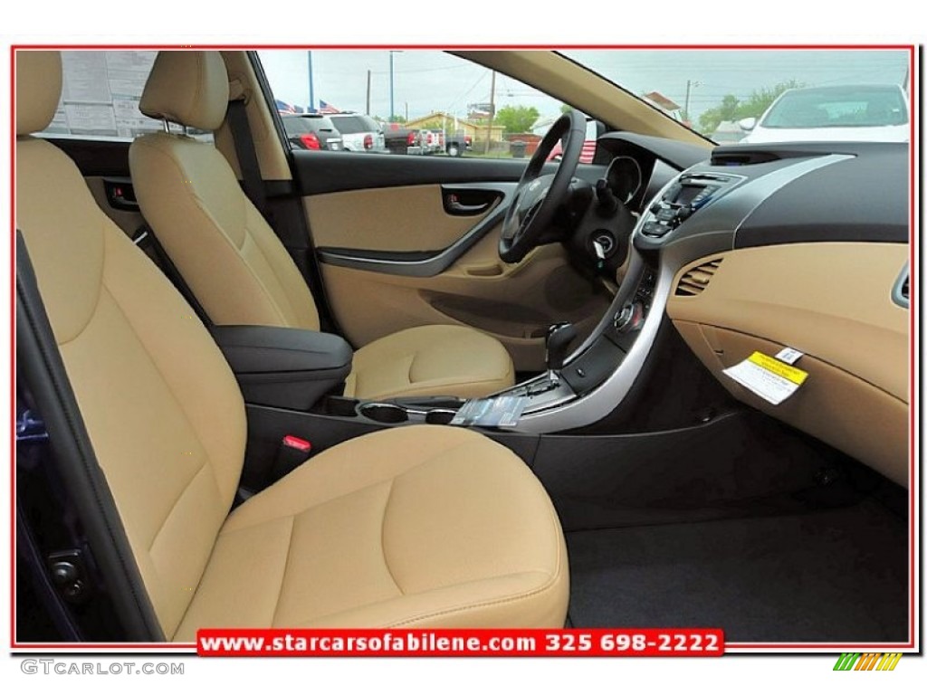 2013 Elantra Limited - Indigo Night / Beige photo #24