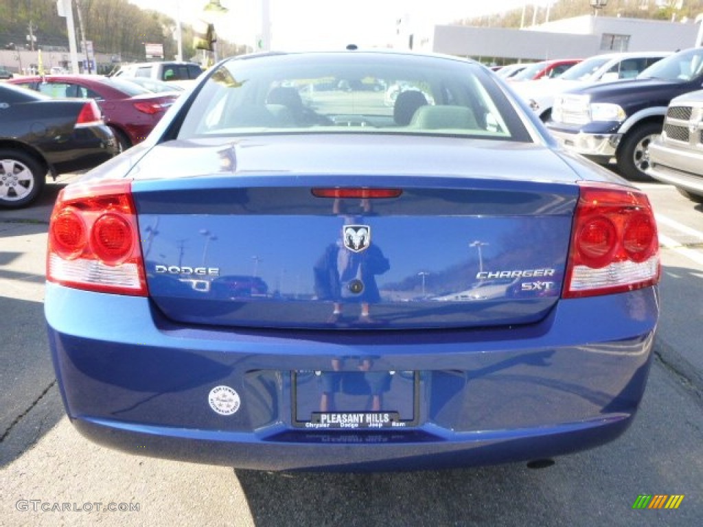 2010 Charger SXT - Deep Water Blue Pearl / Dark Slate Gray/Light Slate Gray photo #4