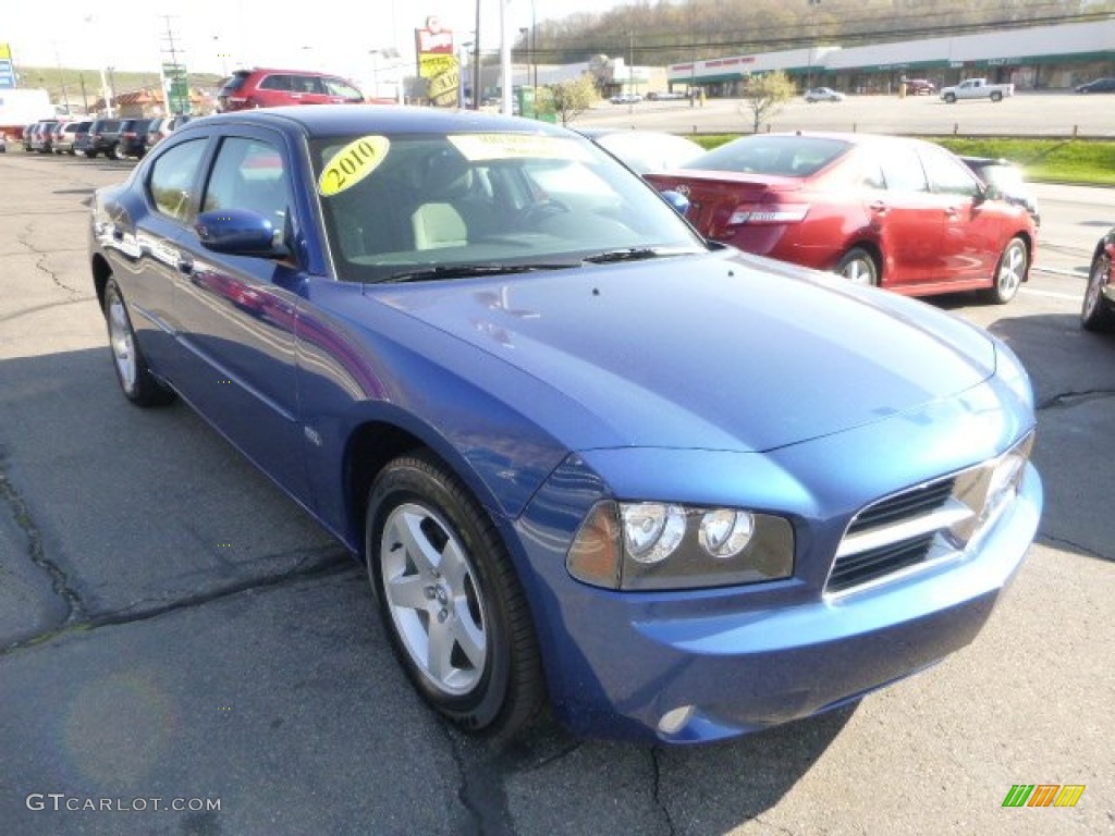 2010 Charger SXT - Deep Water Blue Pearl / Dark Slate Gray/Light Slate Gray photo #7
