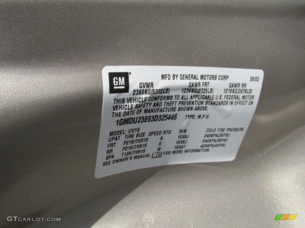 2003 Montana  - Light Taupe Metallic / Taupe photo #24