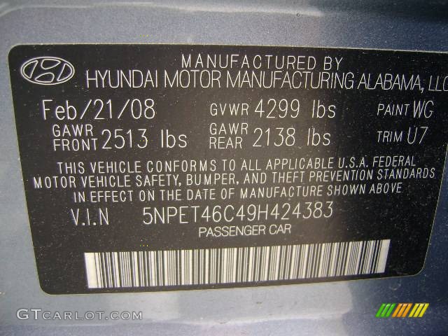 2009 Sonata GLS - Medium Silver Blue / Gray photo #9