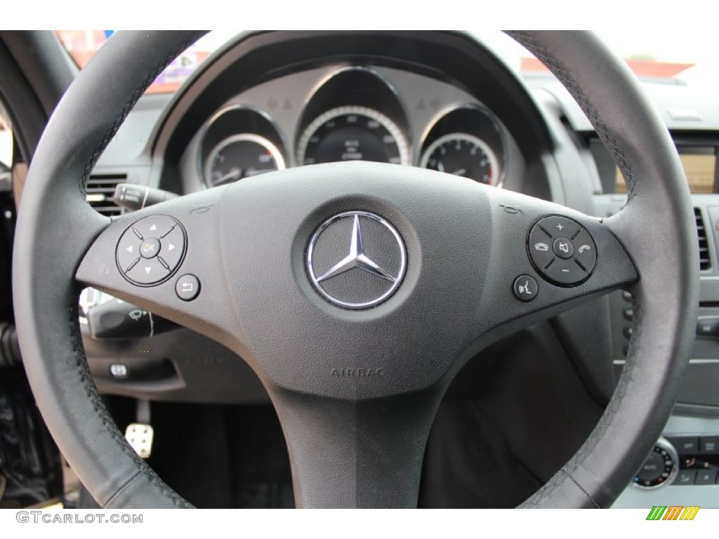 2011 Mercedes-Benz C 300 Sport Black Steering Wheel Photo #80171042