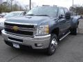 2013 Blue Granite Metallic Chevrolet Silverado 3500HD LT Crew Cab 4x4 Dually  photo #1