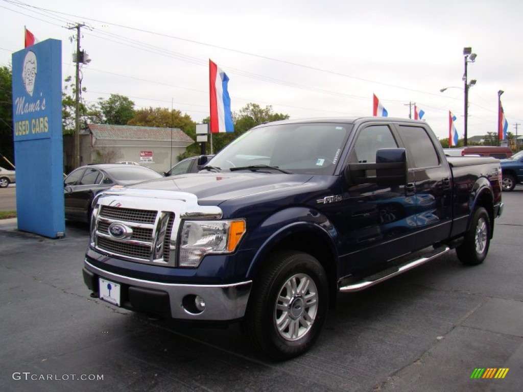 2010 F150 Lariat SuperCrew 4x4 - Dark Blue Pearl Metallic / Black photo #4