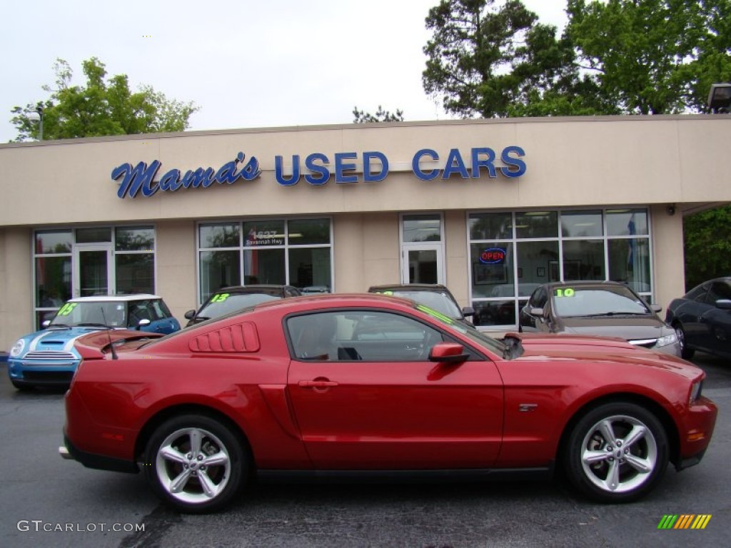 2010 Mustang GT Premium Coupe - Red Candy Metallic / Saddle photo #1