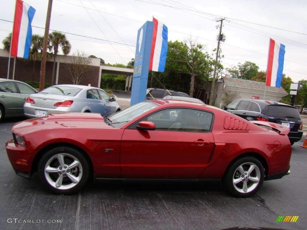 2010 Mustang GT Premium Coupe - Red Candy Metallic / Saddle photo #5