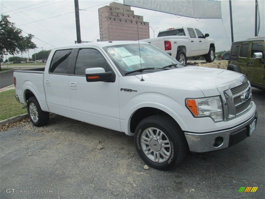 2010 F150 Lariat SuperCrew - White Platinum Metallic Tri Coat / Tan photo #1