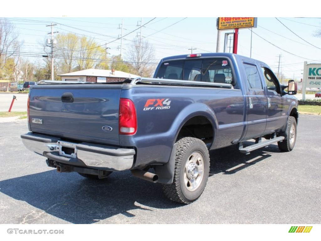 2006 F350 Super Duty Lariat Crew Cab 4x4 - Medium Wedgewood Blue Metallic / Black photo #6