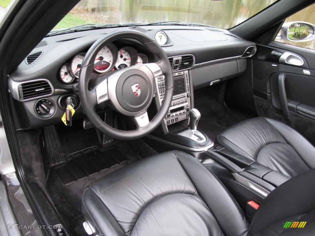 Black Interior 2008 Porsche 911 Turbo Cabriolet Photo #80181168