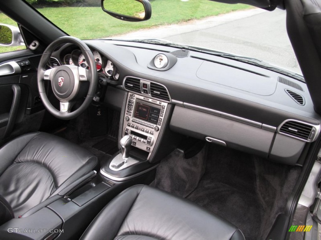 2008 Porsche 911 Turbo Cabriolet Black Dashboard Photo #80181277