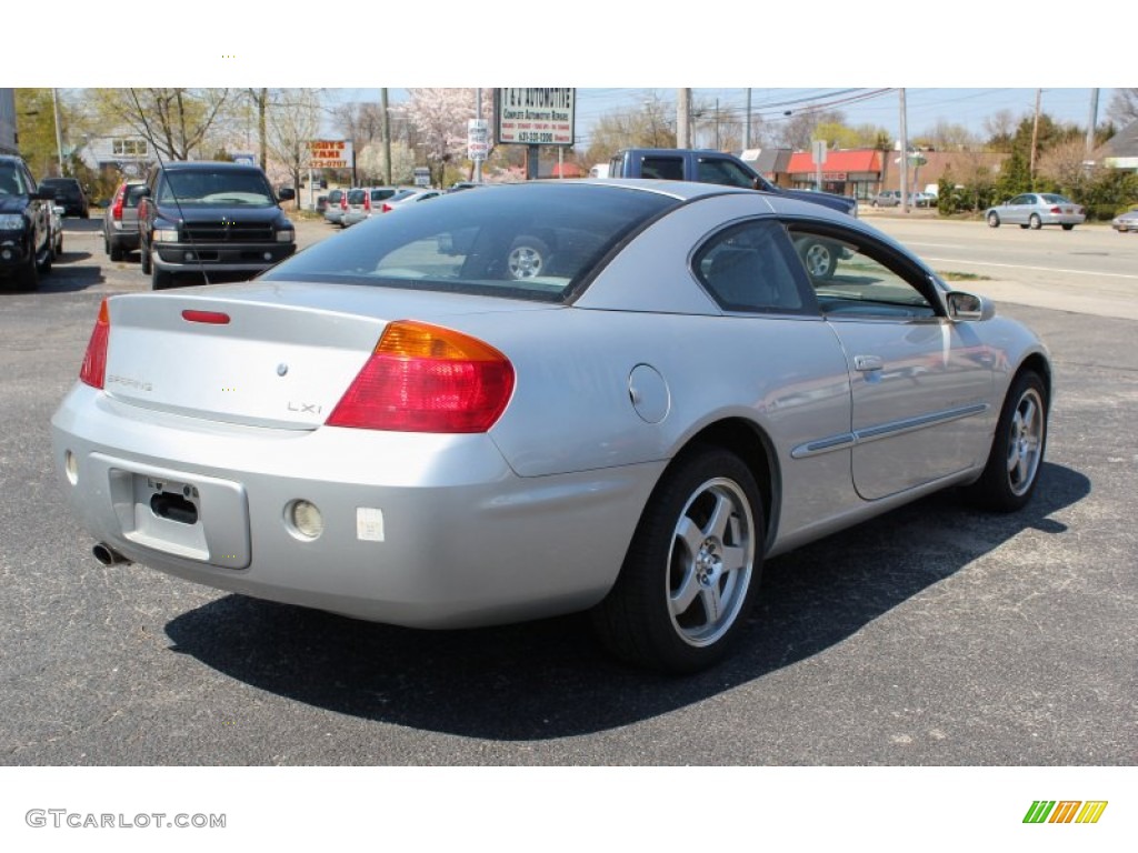 2001 Sebring LXi Coupe - Ice Silver Pearlcoat / Black/Light Gray photo #6