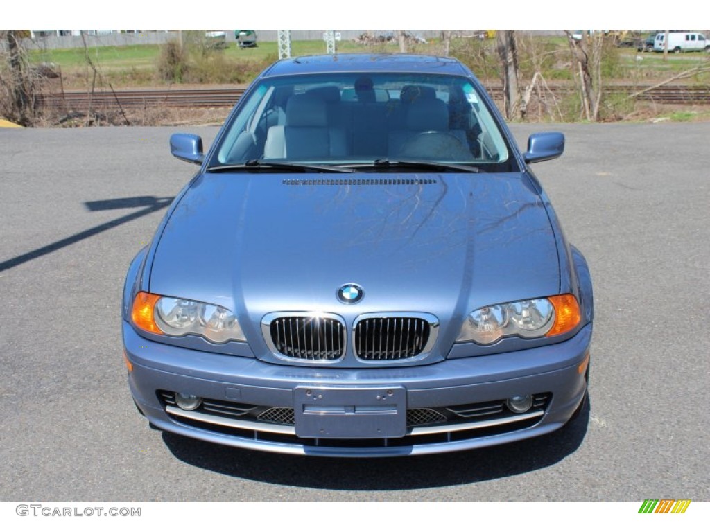 2001 3 Series 330i Coupe - Topaz Blue Metallic / Grey photo #2