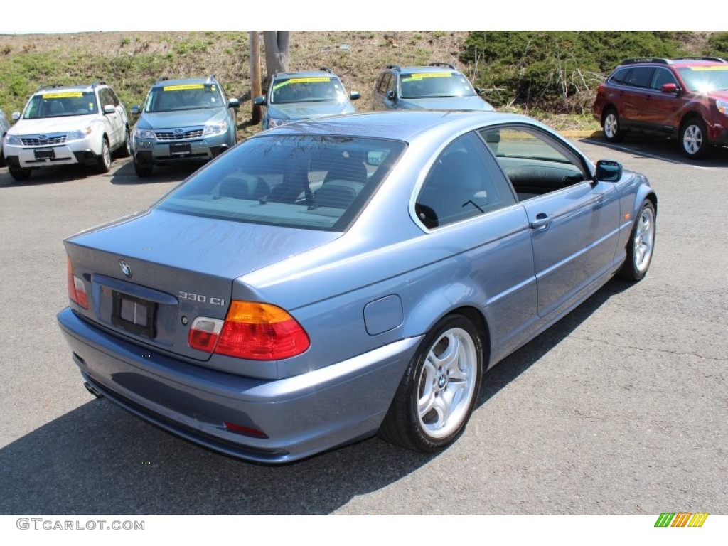 2001 3 Series 330i Coupe - Topaz Blue Metallic / Grey photo #6