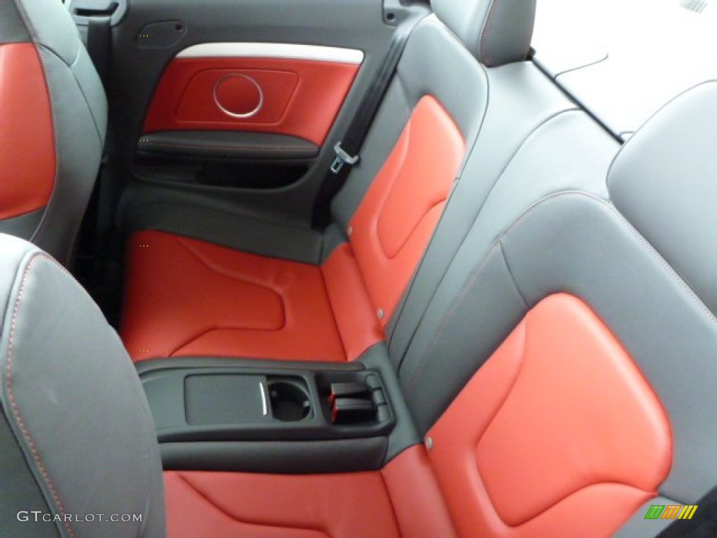 Black/Magma Red Interior 2013 Audi S5 3.0 TFSI quattro Convertible Photo #80183221