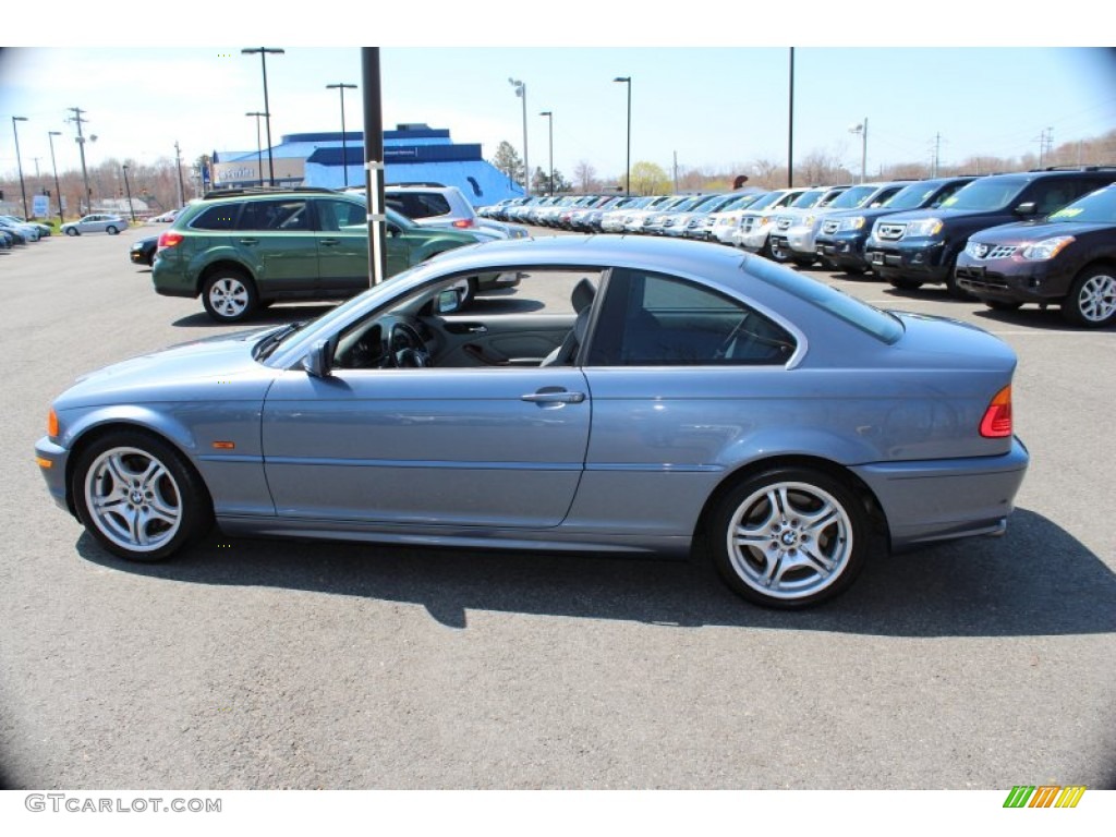 2001 3 Series 330i Coupe - Topaz Blue Metallic / Grey photo #11