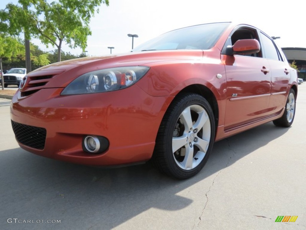 Lava Orange Mica 2005 Mazda MAZDA3 s Hatchback Exterior Photo #80185010