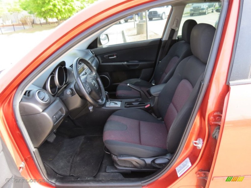 Black/Red Interior 2005 Mazda MAZDA3 s Hatchback Photo #80185084