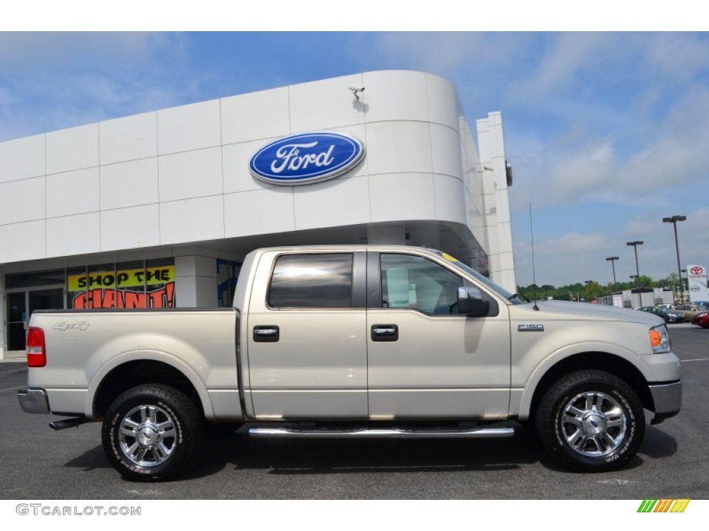 2006 F150 Lariat SuperCrew 4x4 - Smokestone Metallic / Black photo #2