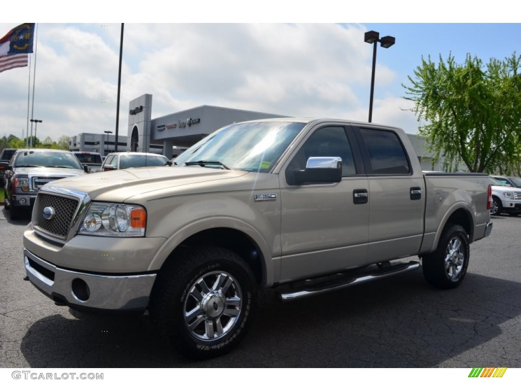 2006 F150 Lariat SuperCrew 4x4 - Smokestone Metallic / Black photo #6