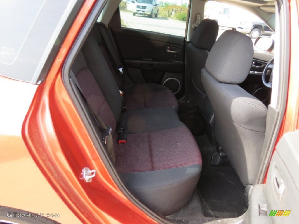 2005 MAZDA3 s Hatchback - Lava Orange Mica / Black/Red photo #13