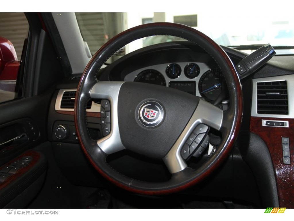 2007 Cadillac Escalade AWD Ebony/Ebony Steering Wheel Photo #80188849