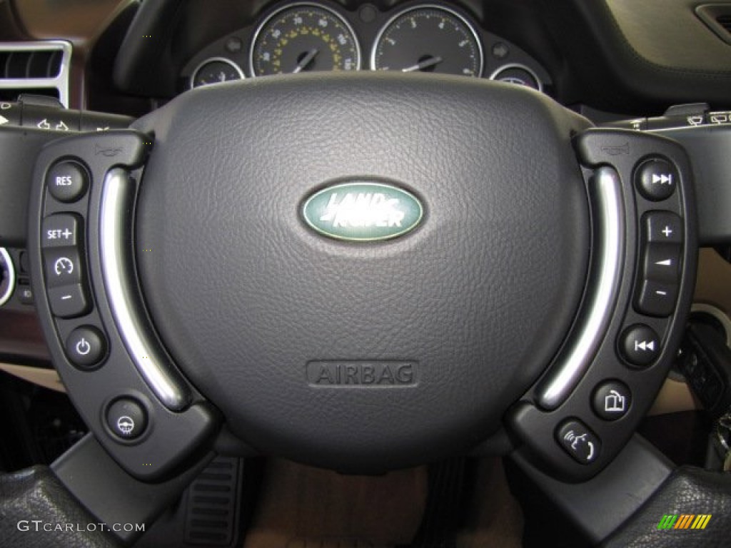 2008 Range Rover V8 HSE - Java Black Pearlescent / Sand photo #14