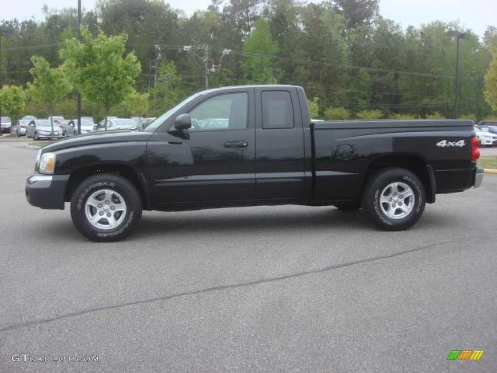 Black 2005 Dodge Dakota SLT Club Cab 4x4 Exterior Photo #80194310