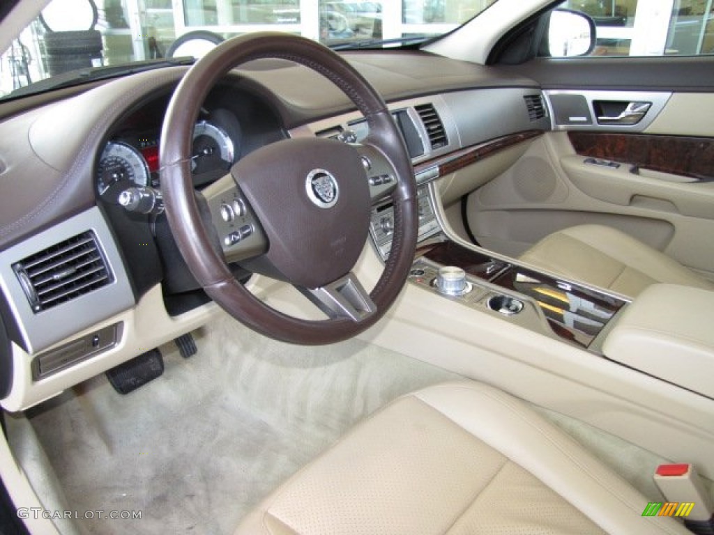 Champagne/Truffle Interior 2009 Jaguar XF Supercharged Photo #80197282
