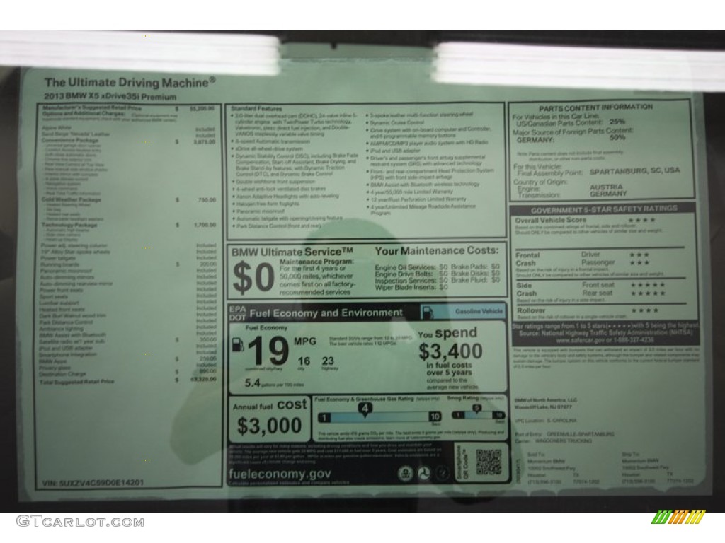 2013 X5 xDrive 35i Premium - Alpine White / Sand Beige photo #34