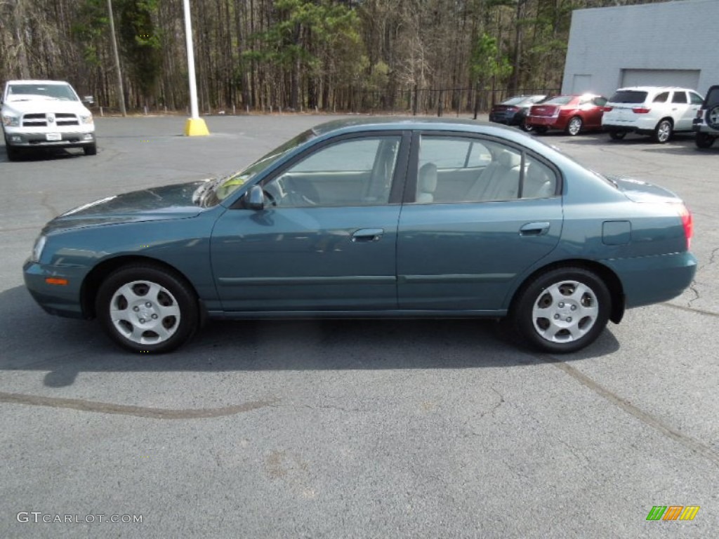2002 Elantra GLS Sedan - Light Ocean Blue / Beige photo #3