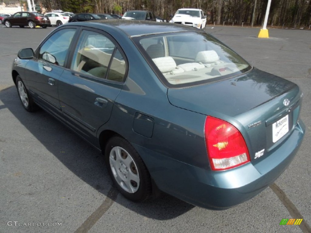 2002 Elantra GLS Sedan - Light Ocean Blue / Beige photo #4