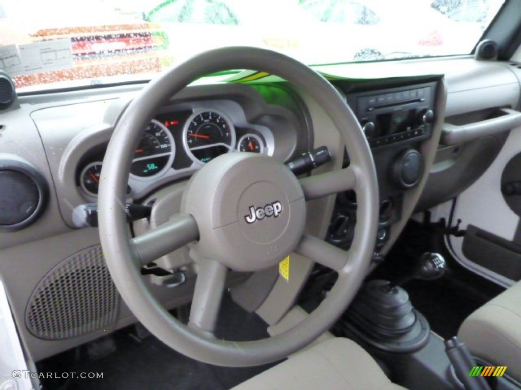 2010 Jeep Wrangler Sport 4x4 Dark Khaki/Medium Khaki Steering Wheel Photo #80210941