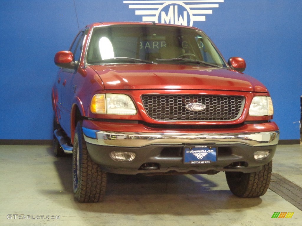 2002 F150 XLT SuperCrew 4x4 - Toreador Red Metallic / Medium Graphite photo #1