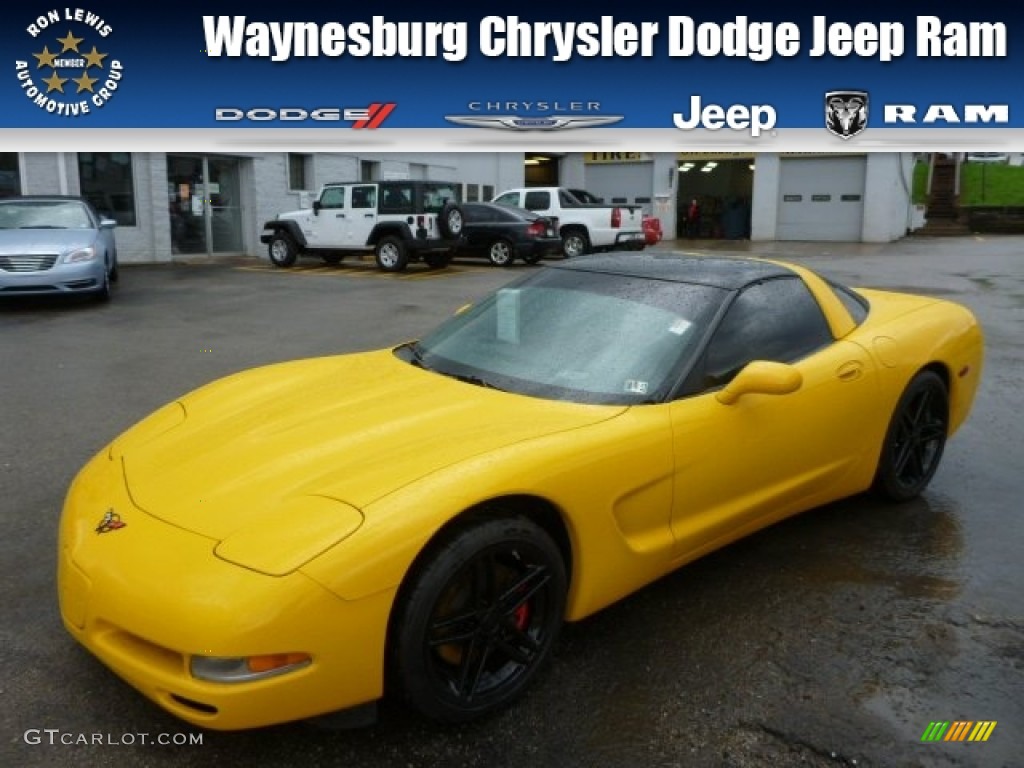 2000 Corvette Coupe - Millennium Yellow / Black photo #1