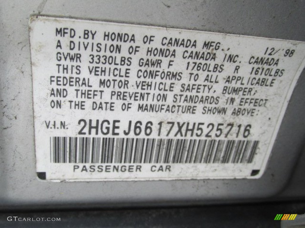 1999 Civic VP Sedan - Vogue Silver Metallic / Gray photo #19