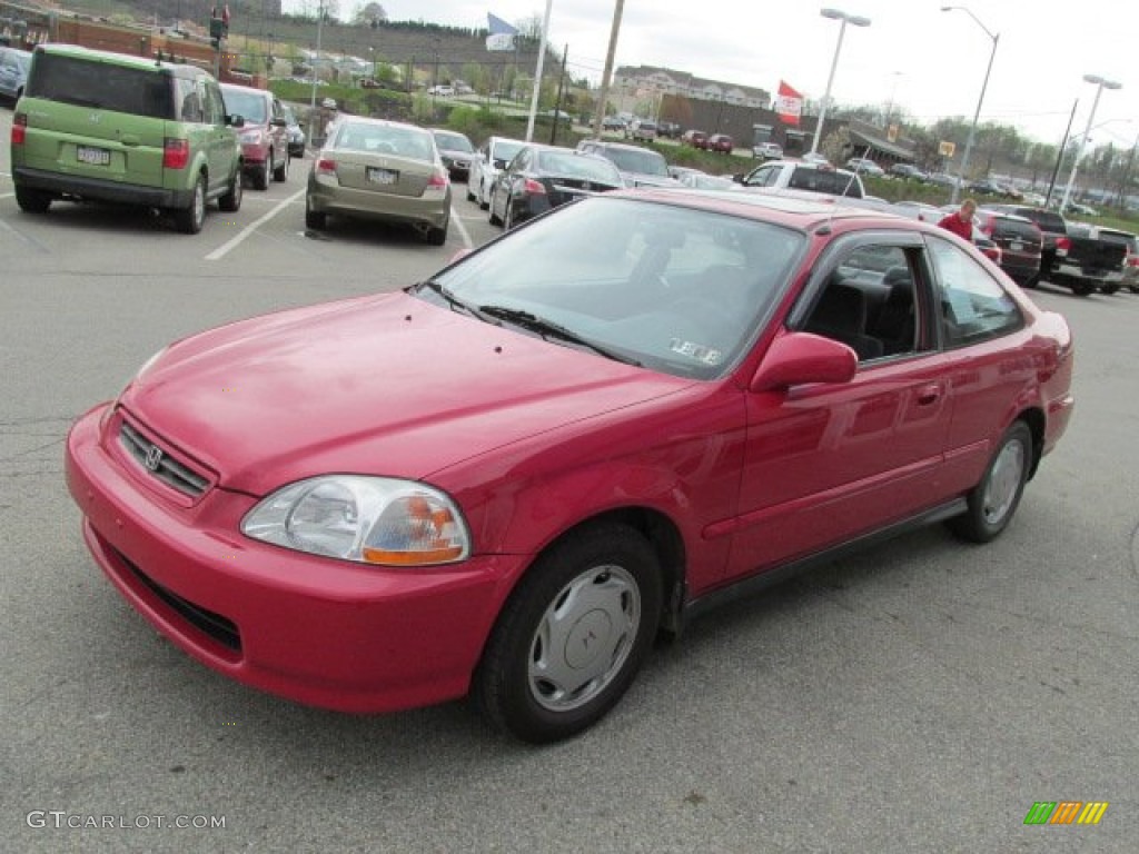1998 Civic EX Coupe - Milano Red / Gray photo #5