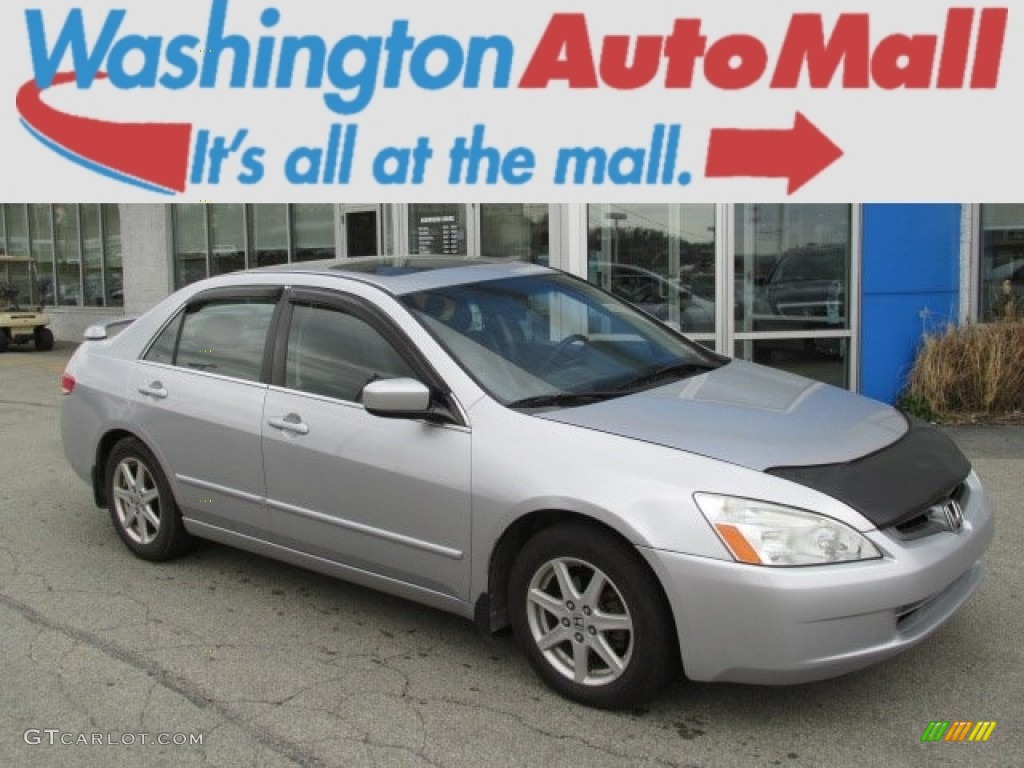 2003 Accord EX V6 Sedan - Satin Silver Metallic / Black photo #1