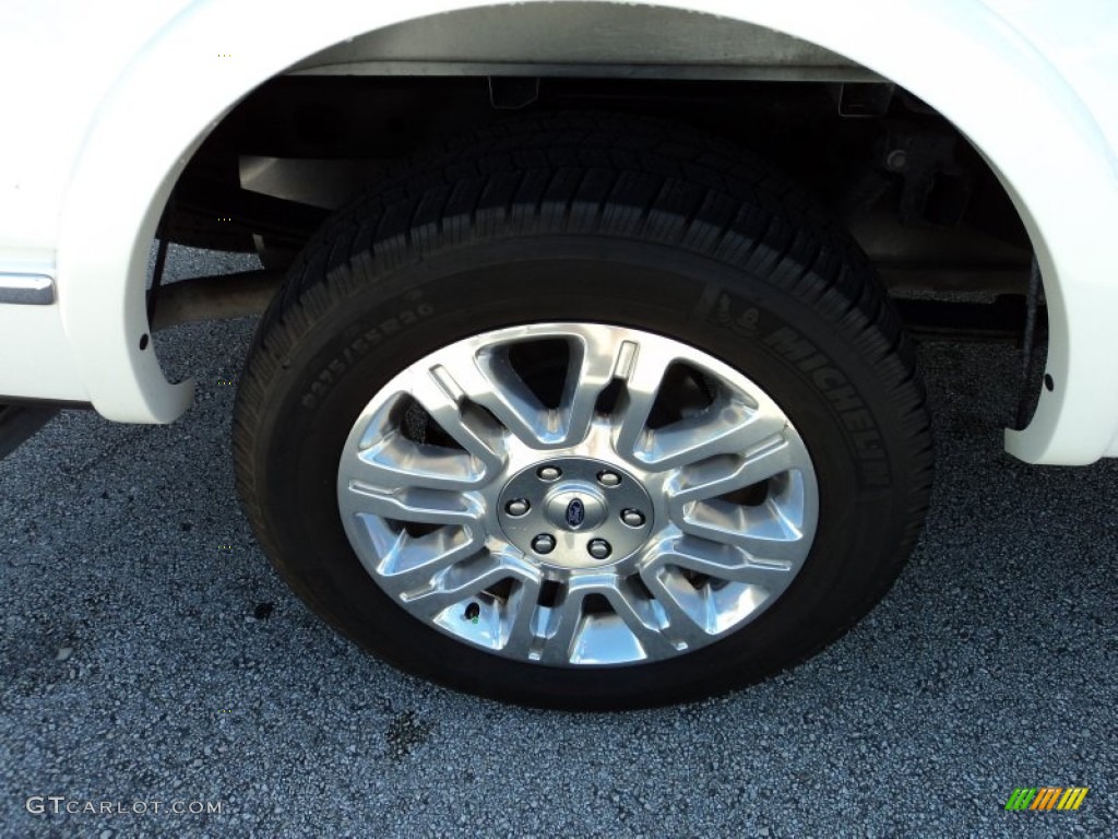 2010 F150 Platinum SuperCrew - White Platinum Metallic Tri Coat / Medium Stone Leather/Sienna Brown photo #4