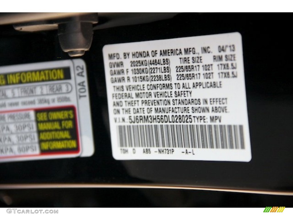 2013 CR-V EX - Crystal Black Pearl / Black photo #20