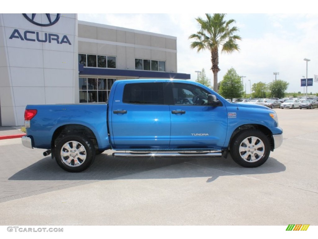 2008 Tundra Texas Edition CrewMax - Blue Streak Metallic / Beige photo #6