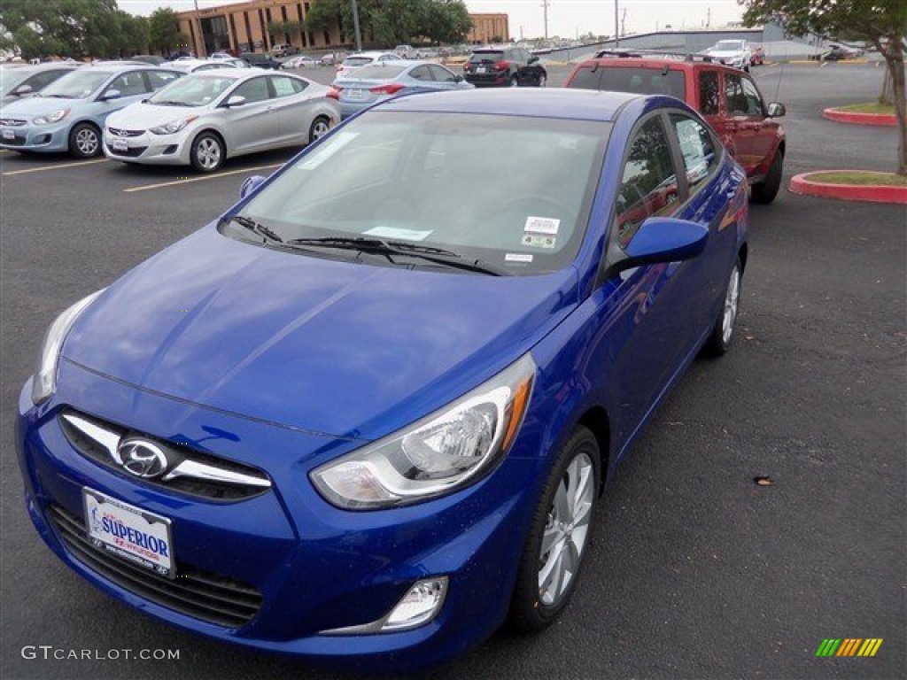 2013 Accent GLS 4 Door - Marathon Blue / Gray photo #2