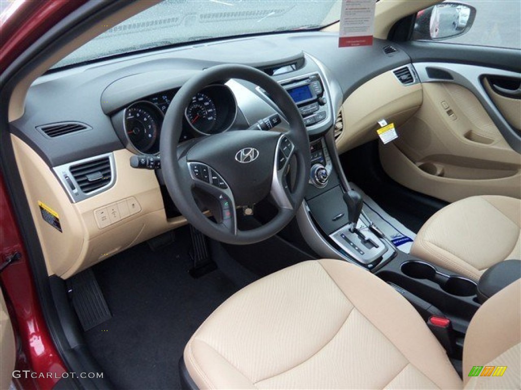 2013 Elantra GLS - Sparkling Ruby / Beige photo #8