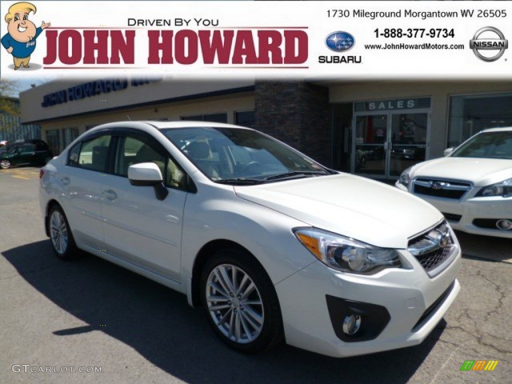 2012 Impreza 2.0i Limited 4 Door - Satin White Pearl / Ivory photo #1