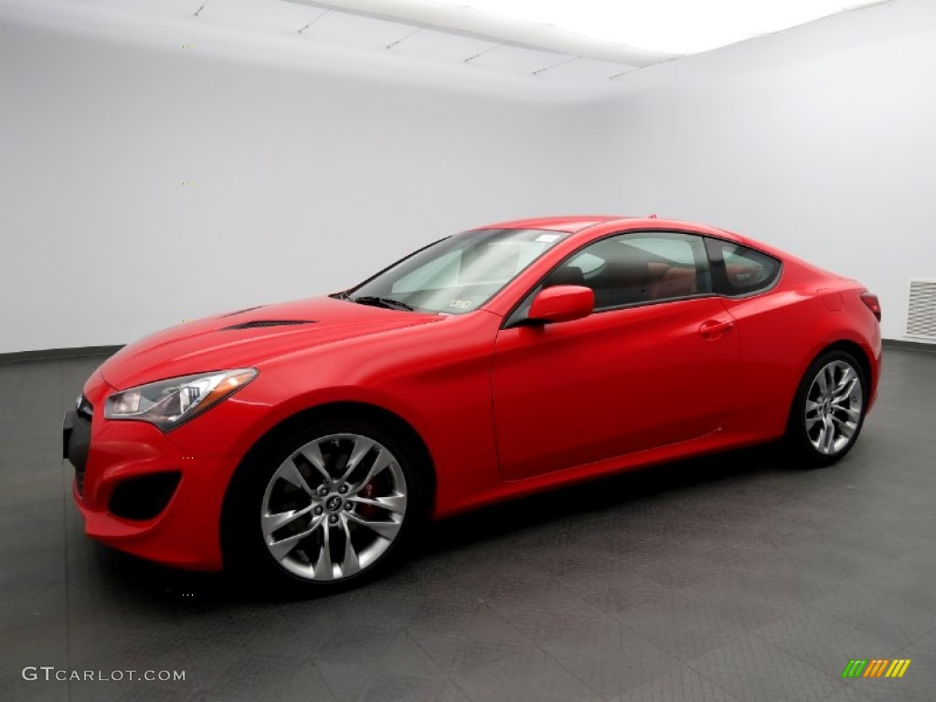 2013 Genesis Coupe 2.0T R-Spec - Tsukuba Red / Red Leather/Red Cloth photo #1